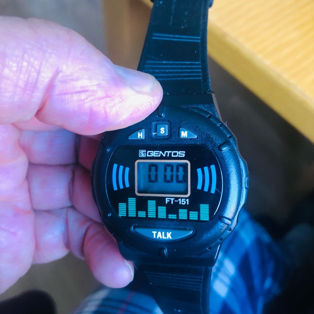 Gents Black and Blue Digital Smartwatch